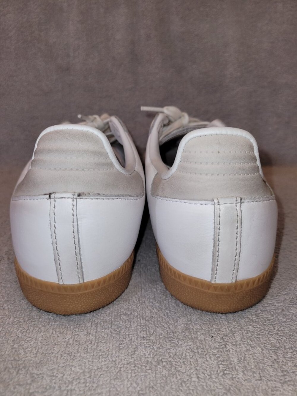 Adidas Samba OG Women's Size 9 White Silver Tan Gum Sole Sneakers JI2725 (#2443) - Picture 4 of 16